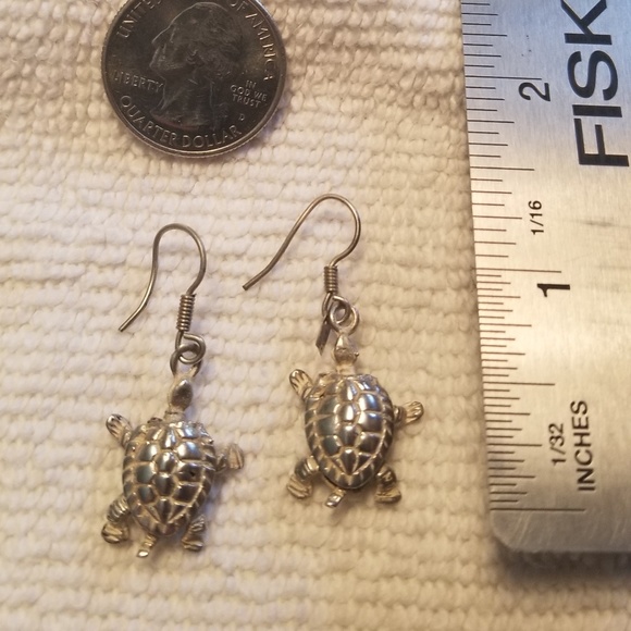 Vintage, and rare sterling silver turtle earrings - Picture 2 of 5